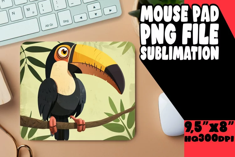 Artistic Bird Theme Mouse Pad Design