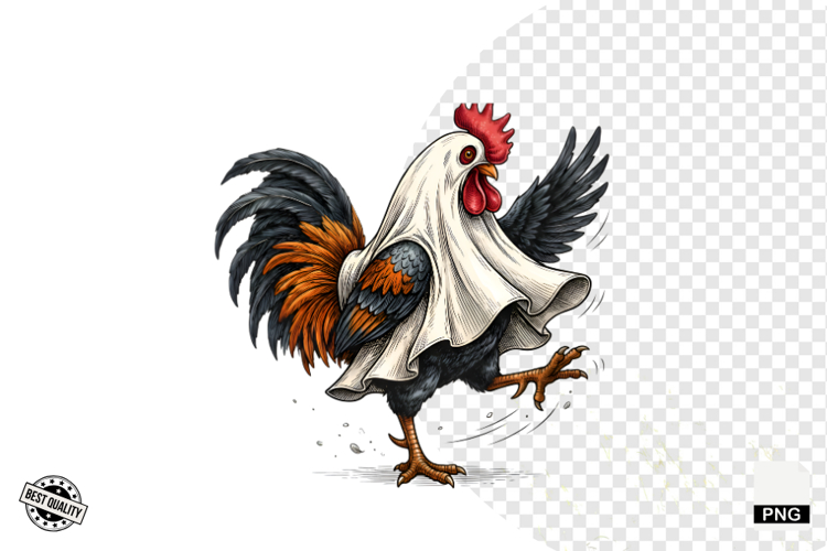 Halloween Ghost Chicken PNG