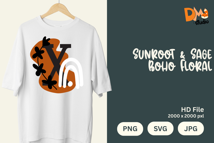Sunroot & Sage Boho Floral Monogram