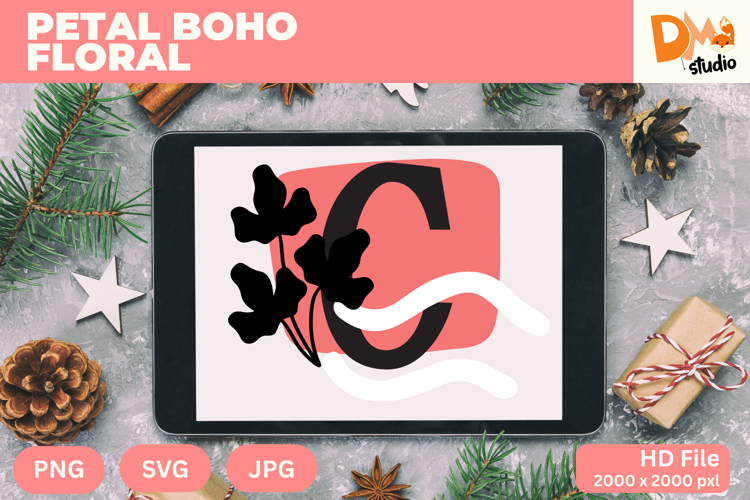 Petal Boho Floral Monogram