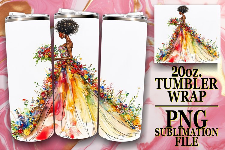 Elegant Watercolor Wedding Theme: Tumbler Sublimation Joy example image 1