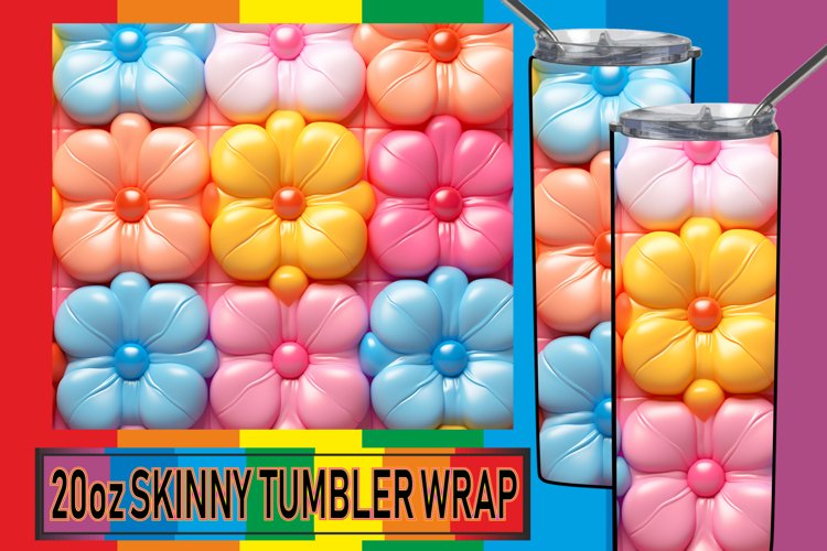 Blooms in 3D: Colorful Tumbler Sublimation example image 1