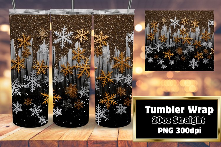 Winter Snowflakes Radiance Tumbler Wrap 20oz