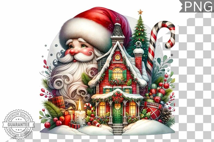 Christmas Santa Sublimation - Clipart PNG Design example image 1