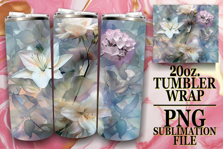 Dynamic Spring Flower Pattern Tumbler Wrap 20oz