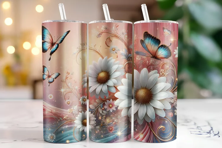 Flowers Tumbler Wrap | Sublimation | Tumblers