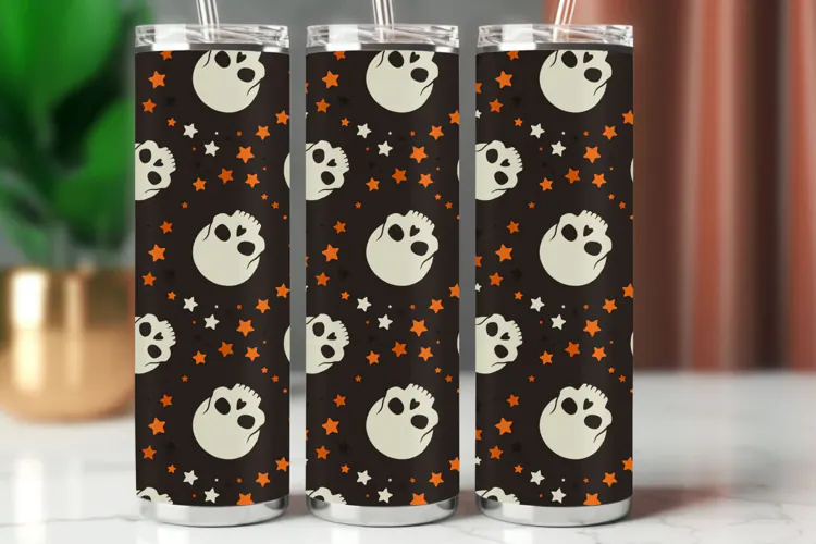 Halloween Tumbler Wrap Seamless Pattern