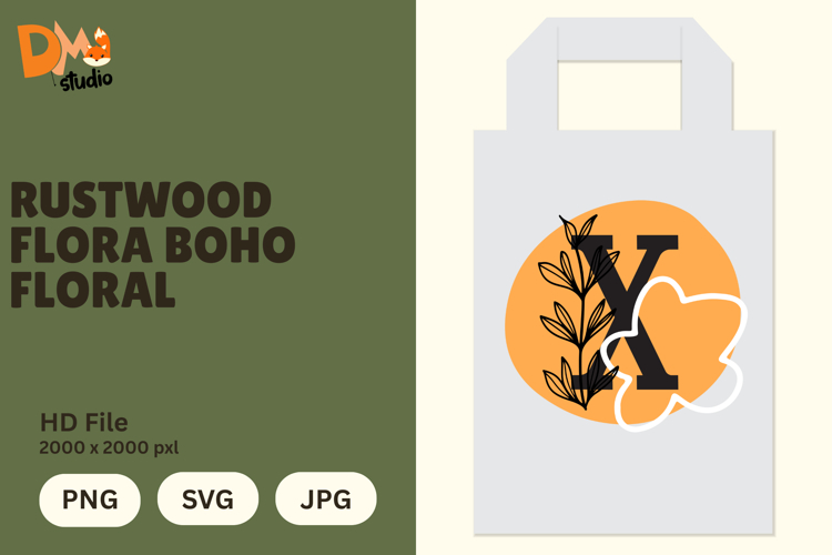 Rustwood Flora Boho Floral Monogram