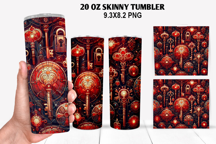 Valentine Skinny Tumbler 20oz Wrap Design, Valentine Tumbler example image 1
