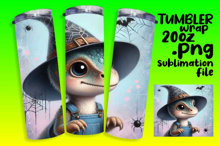GREAT GIFT 20oz Tumbler Wrap , Halloween Dino