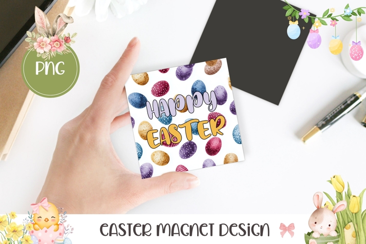 Happy Easter Magnet, Happy Easter Square Coaster Design
