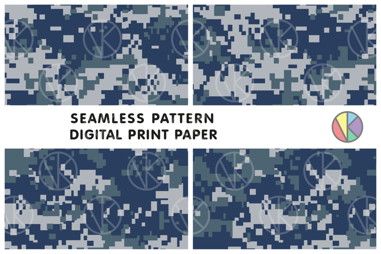 Pixel Camouflage Seamless Tileable Pattern.