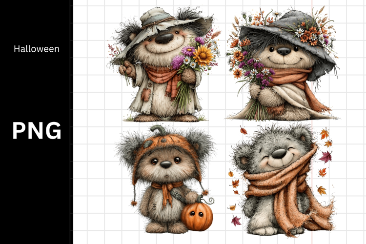 Halloween PNG, Teddy Bear PNG, Fall PNG