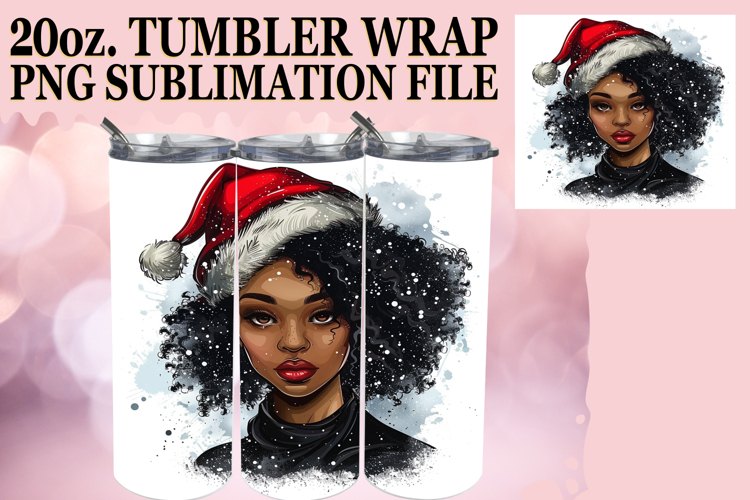 Uplifting spirits 20oz tumbler wrap, Xmas Girl