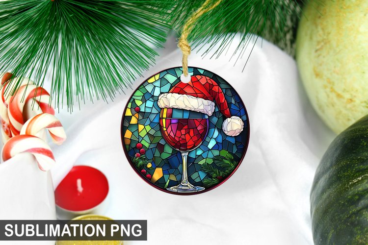 Christmas Santa Wineglass Ornament | Christmas Ornament PNG