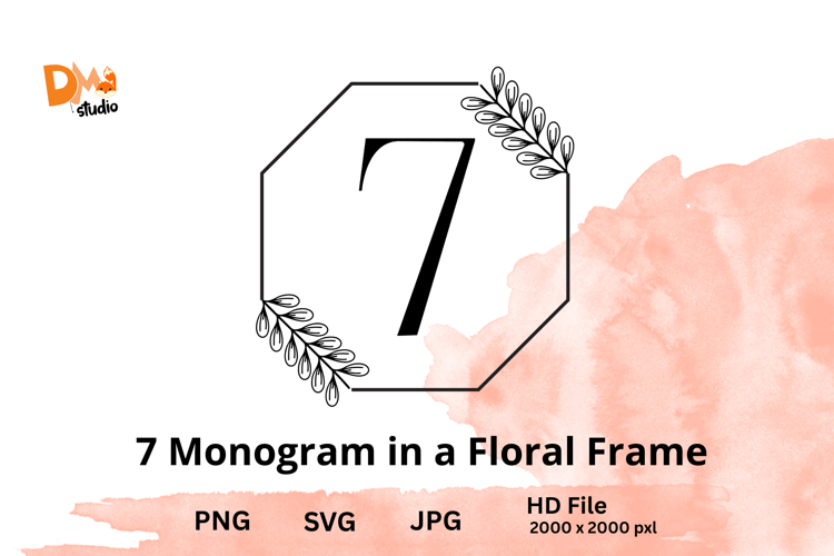 Monogram in a Floral Frame
