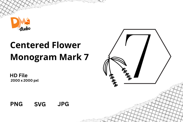 Centered Flower Monogram Mark