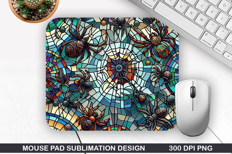 Spiders Mouse Pad Sublimation, Halloween Mouse Pad PNG Desig