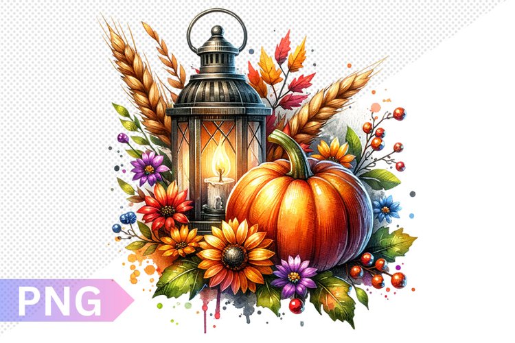 Autumn Harvest Pumpkin Sublimation - Pumpkin Clipart Design