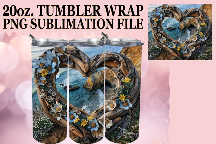 Serene Summer Escape Tumbler Wrap Sublimation example image 1