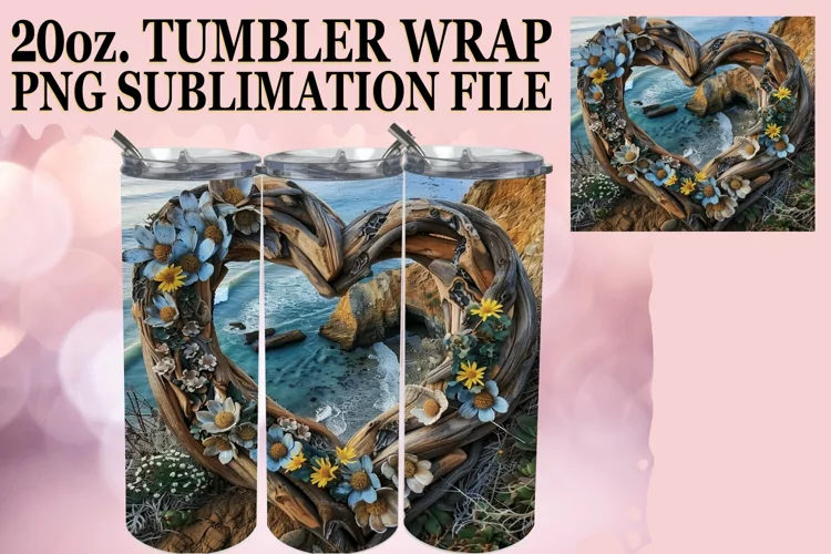 Serene Summer Escape Tumbler Wrap Sublimation