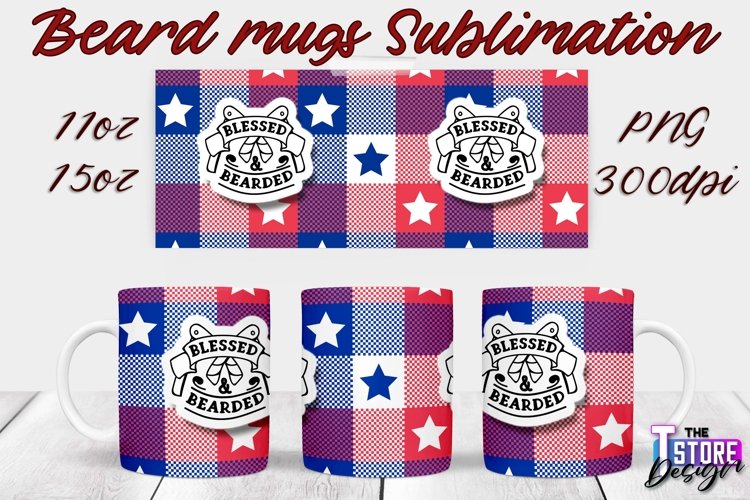 Beard Mug Design | 11 oz 15 oz Mug Sublimation | PNG File example image 1