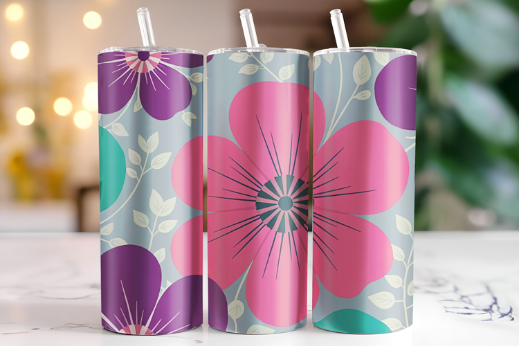 Flowers Tumbler Wrap | Sublimation | Tumblers