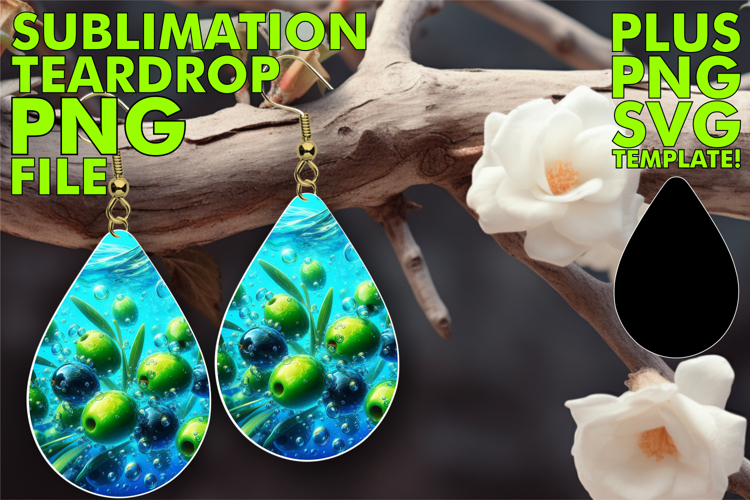 Unique Teardrop Earrings MAGIC, 3D Fruits