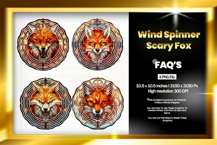 Scary Fox Wind Spinner Sublimation Wind Spinner Sublimati