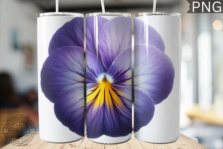 Pansy Flower Tumbler Wrap - Tumbler Design