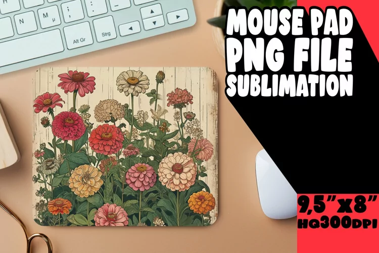 Retro Springtime Blossom Mouse Pad Print