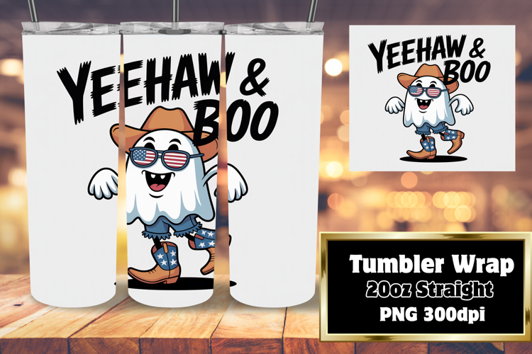 Sublimation Artwork for 20oz Tumblers , Funny Ghost