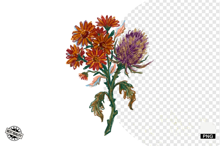 Autumn Wildflowers Meadow Clipart