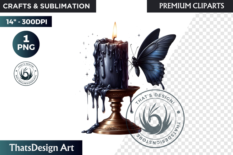 Dark Academia PNG, Gothic Butterfly Clipart Moody ephemera