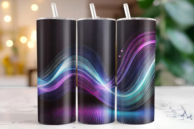 Abstract Waves Tumbler Wrap | Sublimation | Tumblers