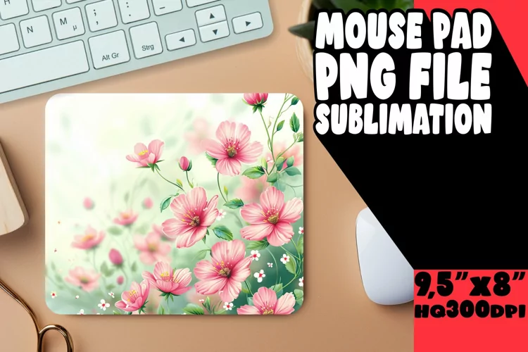 Whimsical Blooms: Flower Pattern Mouse Pad