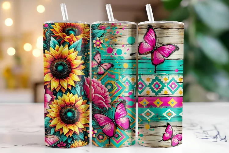 Flowers Tumbler Wrap | Sublimation | Tumblers