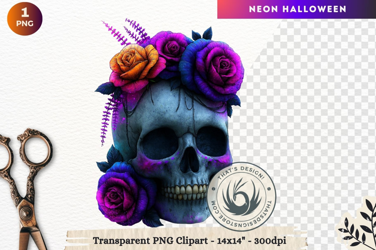 Neon Halloween Character Clipart Spooky Kawaii