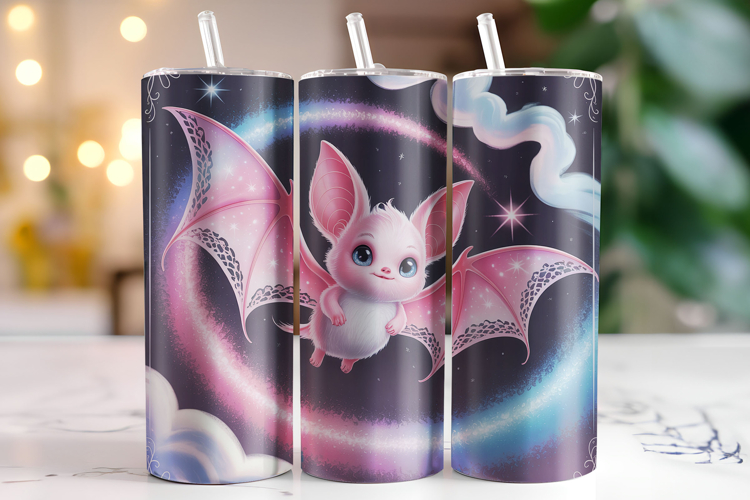 Halloween Bat Tumbler Wrap | Sublimation | Tumblers example image 1