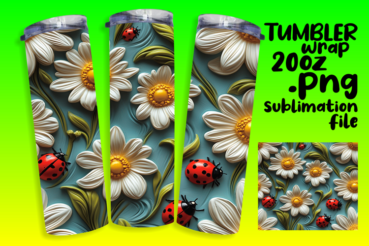 Custom 20oz Tumbler Wrap Download , 3D Flower