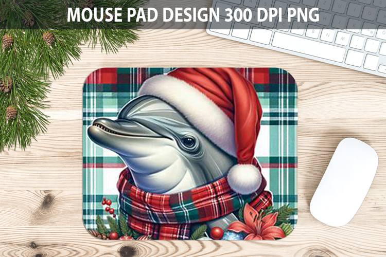 Christmas Dophin Pad Sublimation - Animal PNG Design