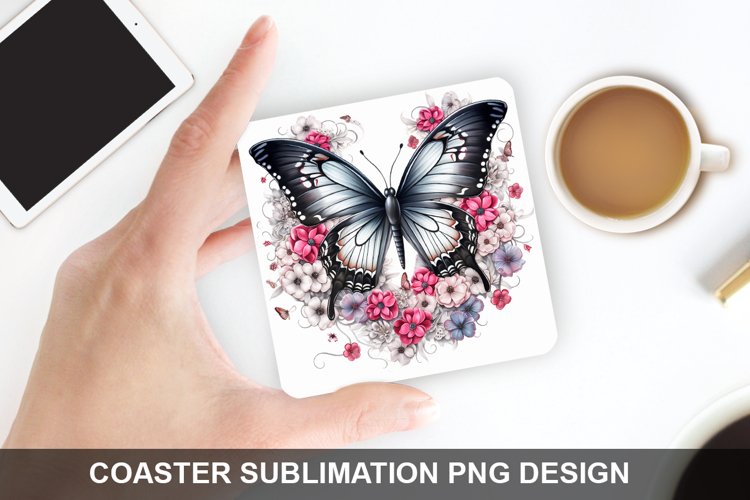 4Th Of July Butterfly - Coaster Sublimation Design