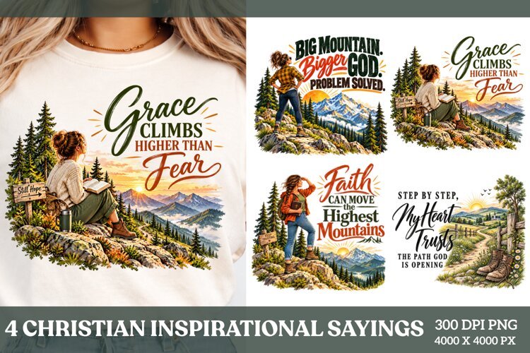 4 Christian Inspirational Sayings PNG example image 1