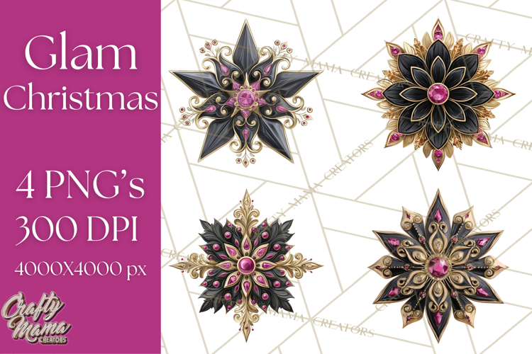Gold Christmas Ornament Clipart Image 11