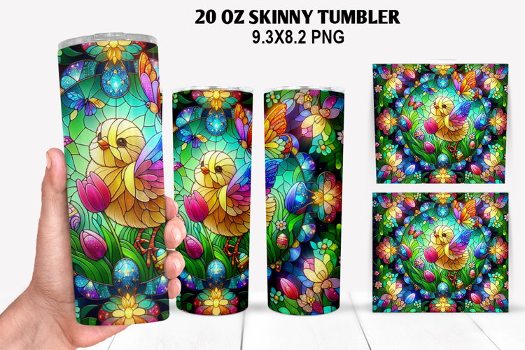 Skinny Tumbler 20oz Wrap Design, Easter Tumbler PNG Design