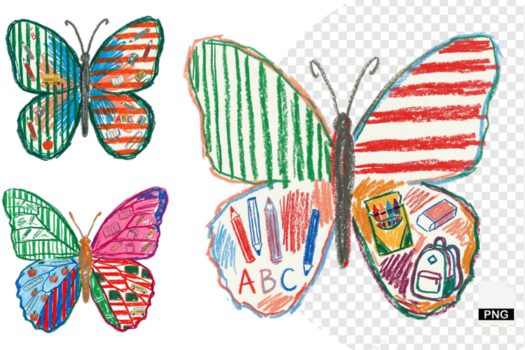 Back To School Butterfly Clipart