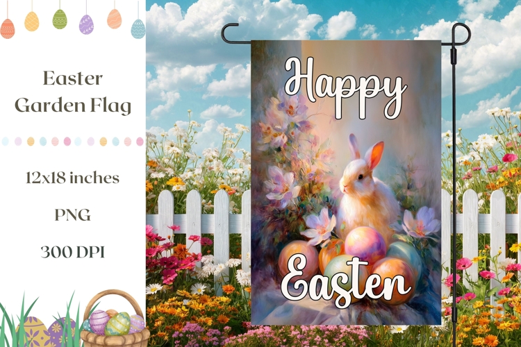 Happy Easter Garden Flag, Spring Garden Flag Design