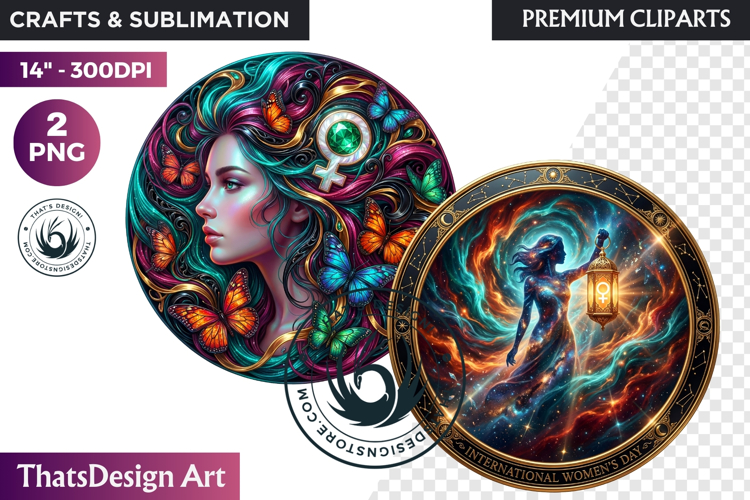 International Womens Day Round Cliparts & Backgrounds PNG