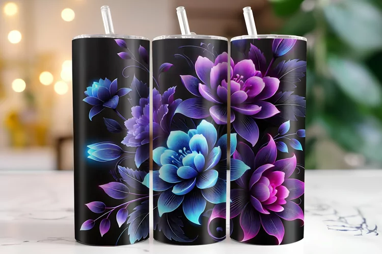 Flowers Tumbler Wrap | Sublimation | Tumblers