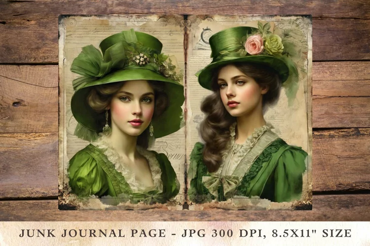 Printable Junk Journal Pages victorian woman girl 34